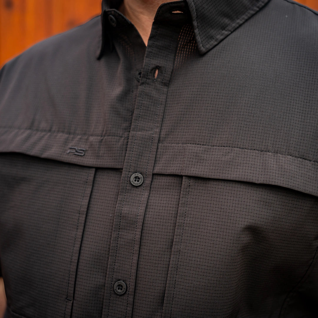 Premium Series Short Sleeve Fishing Shirt - Sable Black