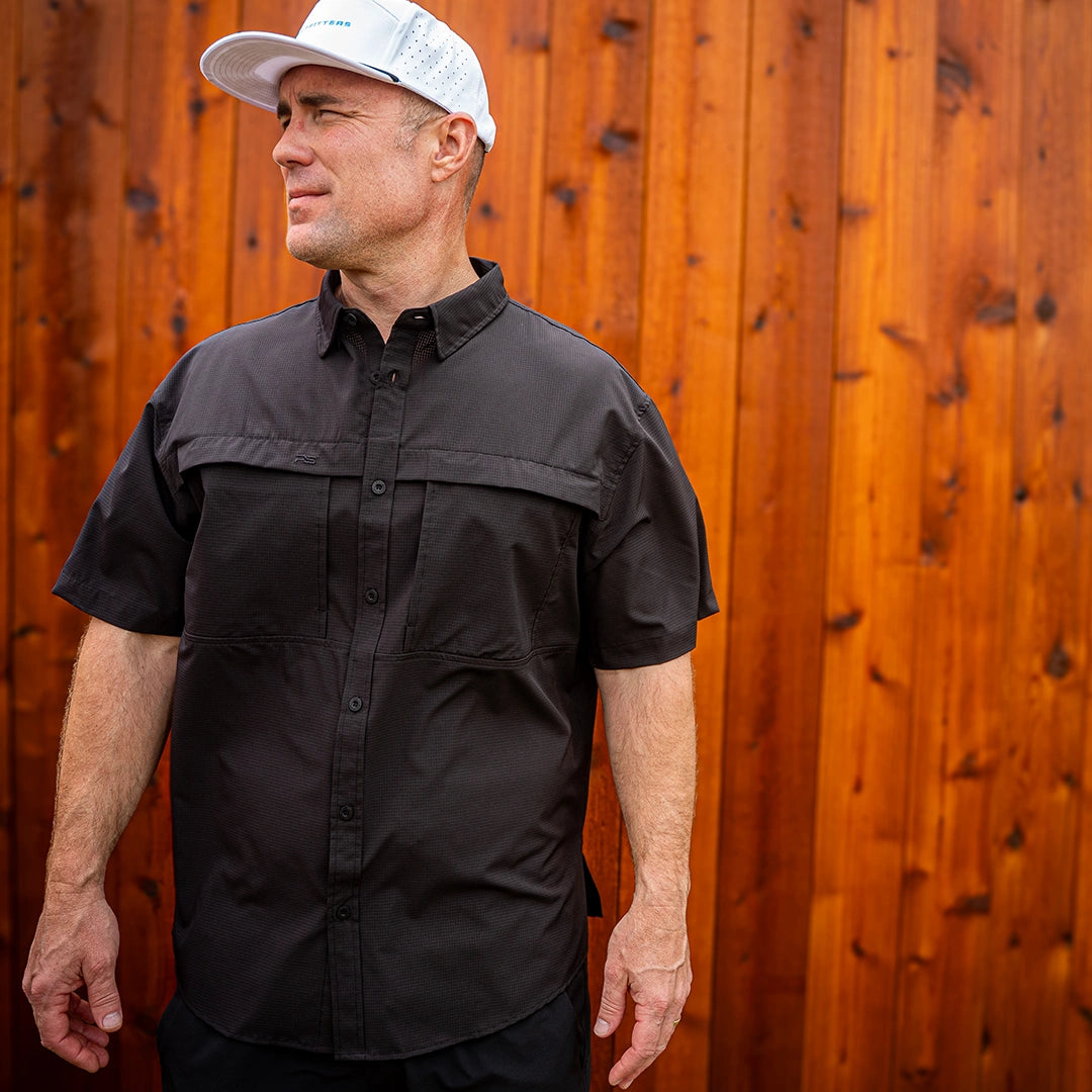 Premium Series Short Sleeve Fishing Shirt - Sable Black