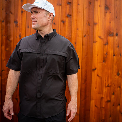 Premium Series Short Sleeve Fishing Shirt - Sable Black