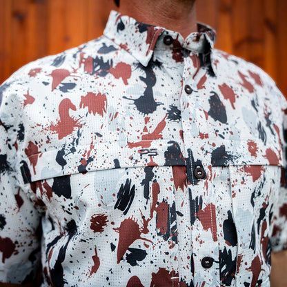 Premium Series Camo Short Sleeve Fishing Shirt - Tundra