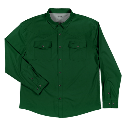 Long Sleeve Western Pearl Snap Flex Shirt - Brunswick Green