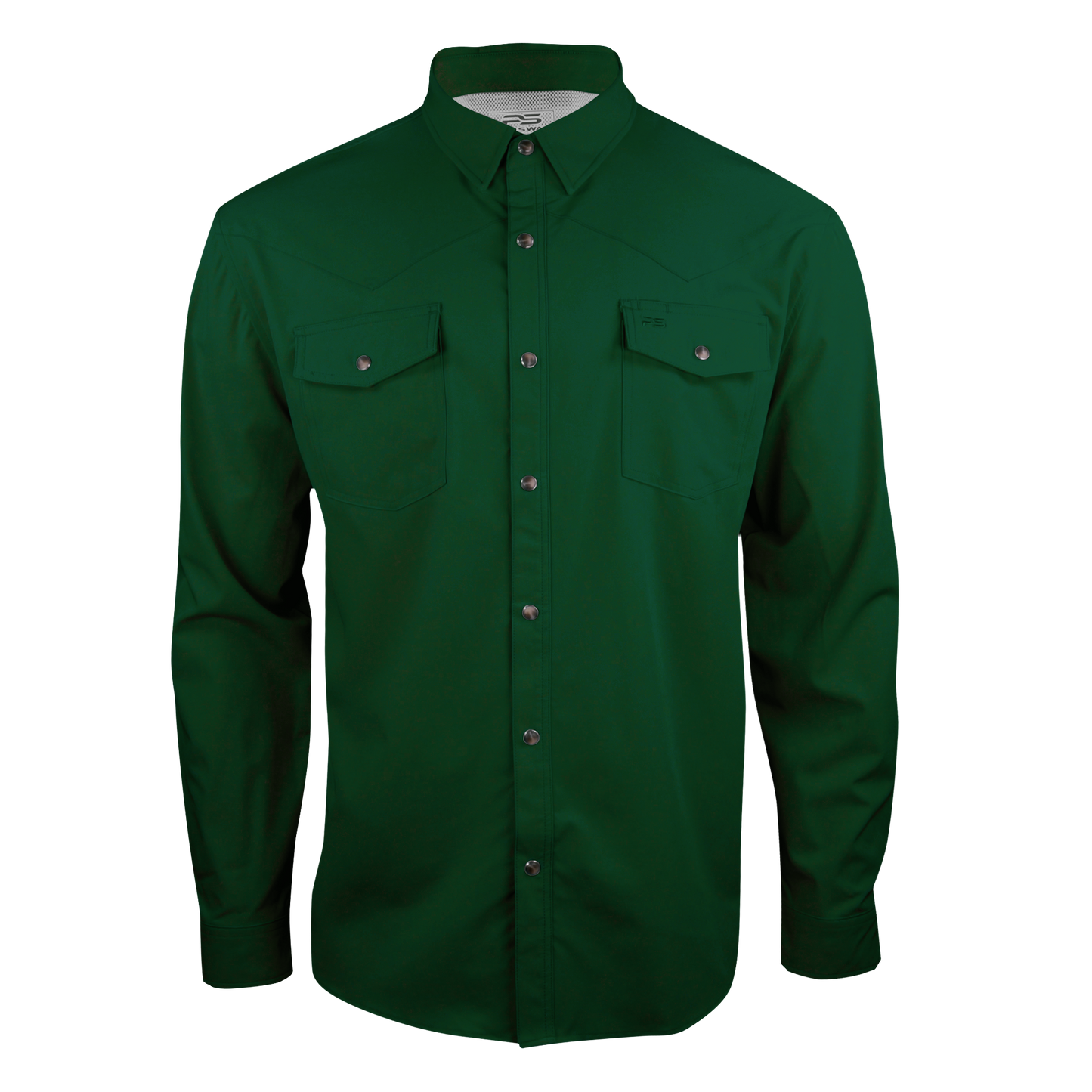 Long Sleeve Premium Western Pearl Snap Flex Shirt - Brunswick Green
