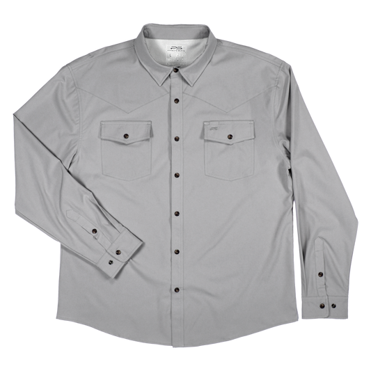 Long Sleeve Premium Western Pearl Snap Flex Shirt - Gray