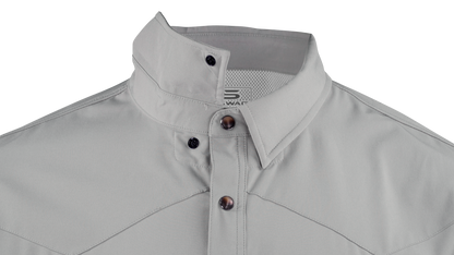 Long Sleeve Western Pearl Snap Flex Shirt - Gray