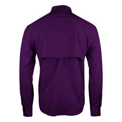 Long Sleeve Premium Western Pearl Snap Flex Shirt - Indigo Purple