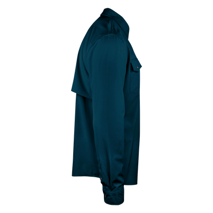 Long Sleeve Western Pearl Snap Flex Shirt - Reef Blue