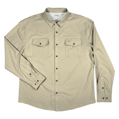 Long Sleeve Western Pearl Snap Flex Shirt - Sands Tan