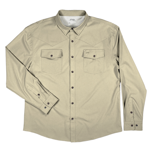 Long Sleeve Premium Western Pearl Snap Flex Shirt - Sands Tan