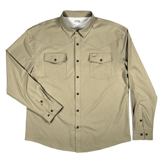 Long Sleeve Premium Western Pearl Snap Flex Shirt - Sands Tan