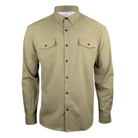 PS220LS Long Sleeve Premium Western Pearl Snap Flex Shirt-Sands