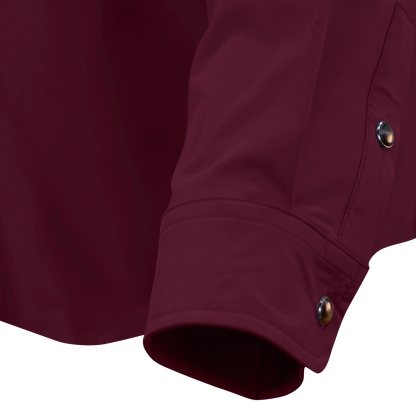 Long Sleeve Western Pearl Snap Flex Shirt - Sangria Maroon