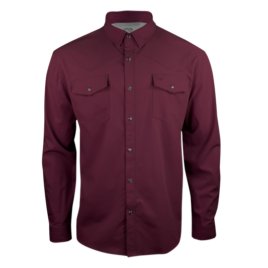 PS220LS Long Sleeve Premium Western Pearl Snap Flex Shirt-Sangria