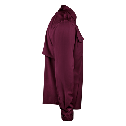 Long Sleeve Western Pearl Snap Flex Shirt - Sangria Maroon