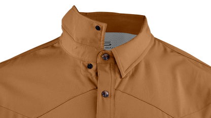 Long Sleeve Western Pearl Snap Flex Shirt - Sienna Brown