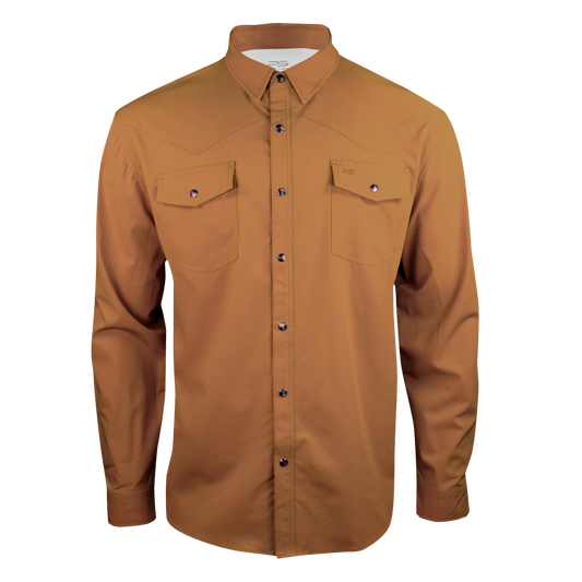 PS220LS Long Sleeve Premium Western Pearl Snap Flex Shirt-Sienna