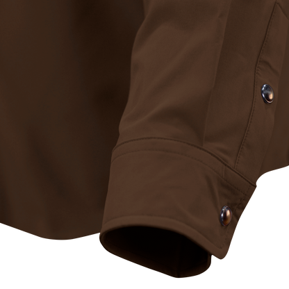 Long Sleeve Western Pearl Snap Flex Shirt - Umber Brown