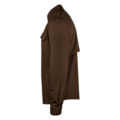 Long Sleeve Western Pearl Snap Flex Shirt - Umber Brown