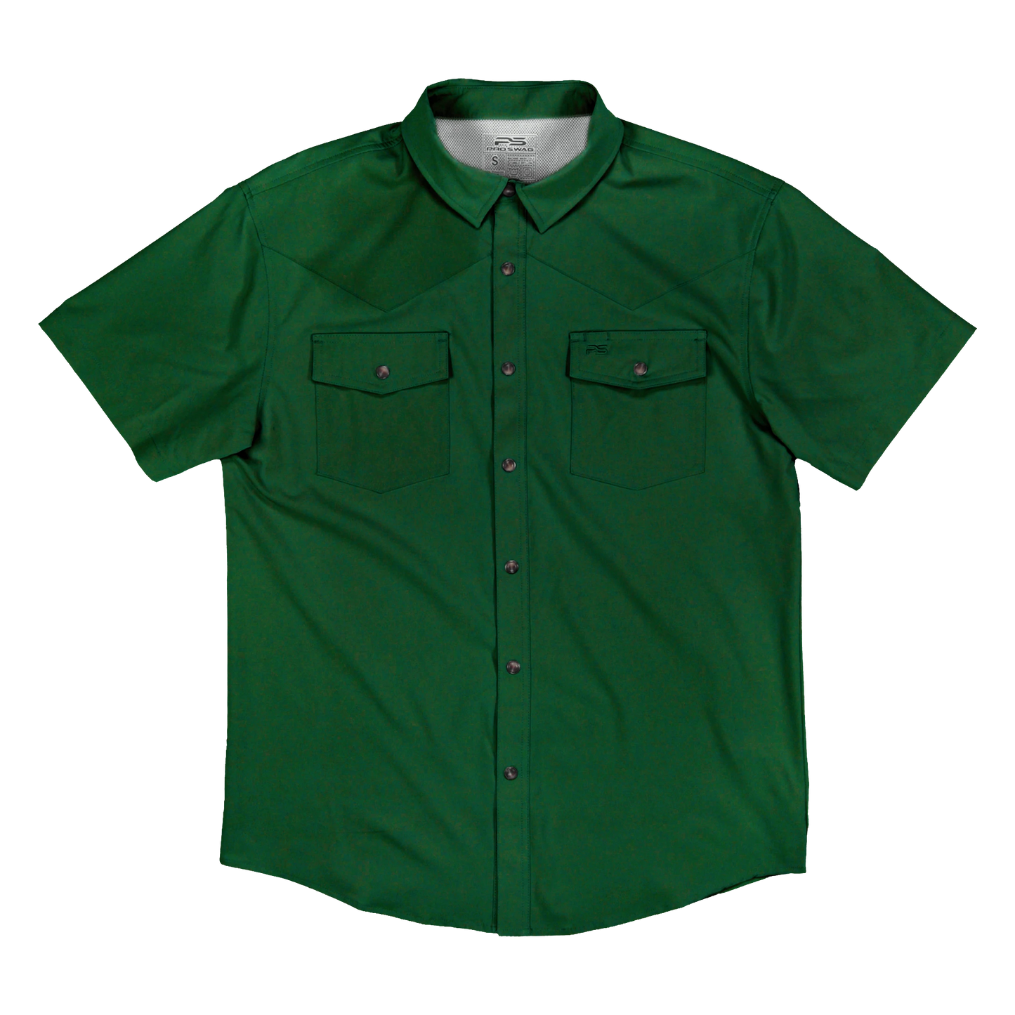 Short Sleeve Premium Western Pearl Snap Flex Shirt - Brunswick Green