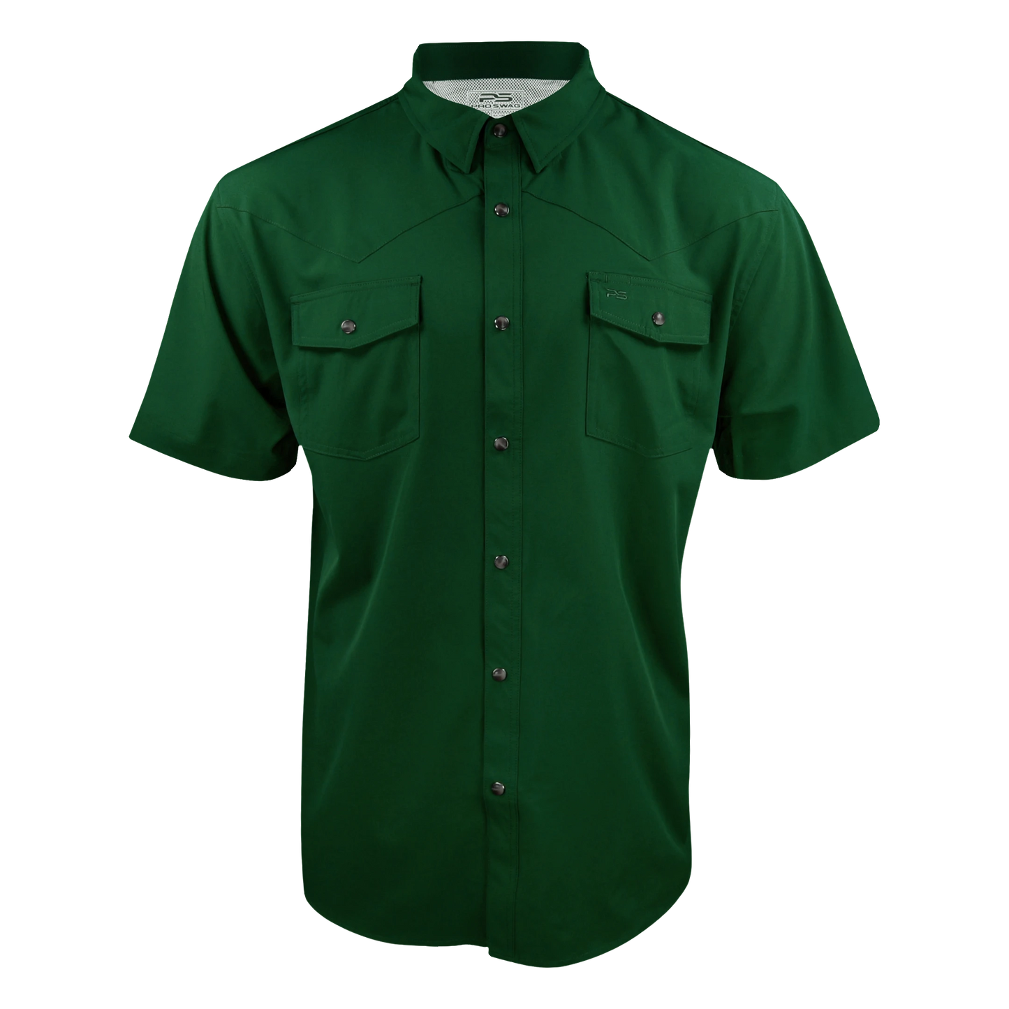 Short Sleeve Premium Western Pearl Snap Flex Shirt - Brunswick Green