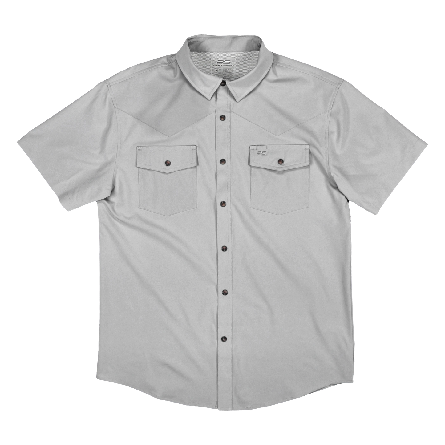 Short Sleeve Western Pearl Snap Flex Shirt - Fossil Gray