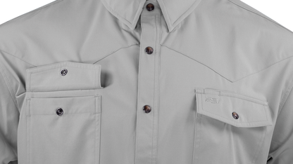 Short Sleeve Western Pearl Snap Flex Shirt - Fossil Gray