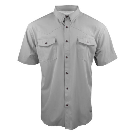 PS220SS Short Sleeve Premium Western Pearl Snap Flex Shirt-Fossil Gray