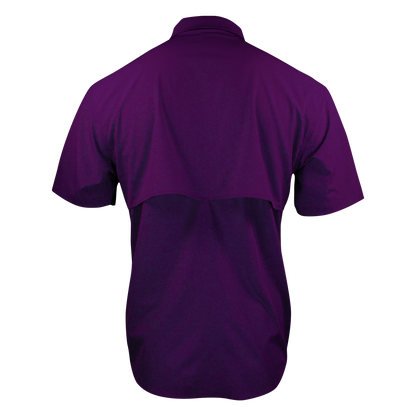 Short Sleeve Premium Western Pearl Snap Flex Shirt - Indigo Purple