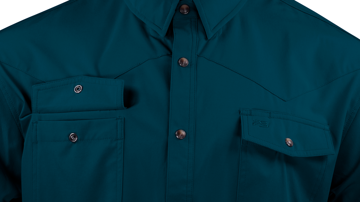 PS220LS Long Sleeve Premium Western Pearl Snap Flex Shirt-Reef