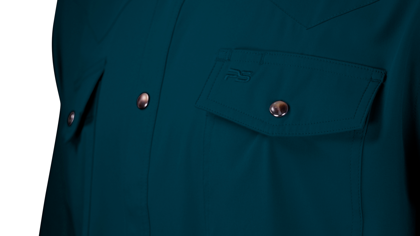 PS220LS Long Sleeve Premium Western Pearl Snap Flex Shirt-Reef