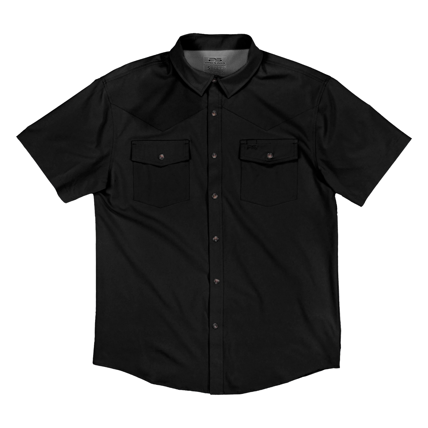 Short Sleeve Western Pearl Snap Flex Shirt - Sable Black