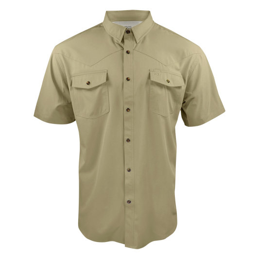 PS220SS-Short Sleeve Premium Western Pearl Snap Flex Shirt-Sands