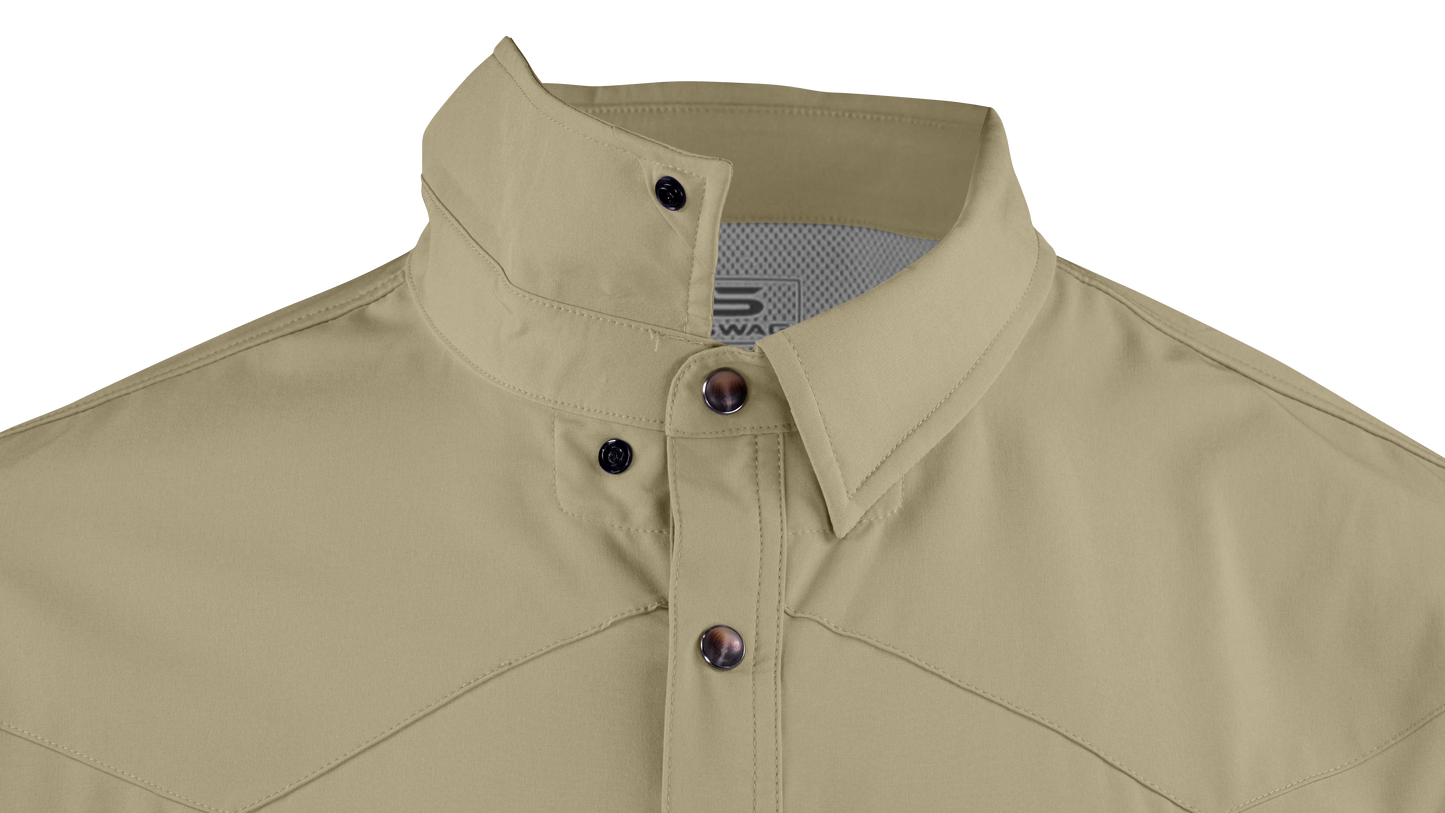 PS220SS-Short Sleeve Premium Western Pearl Snap Flex Shirt-Sands