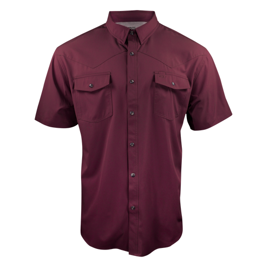 PS220SS Short Sleeve Premium Western Pearl Snap Flex Shirt-Sangria