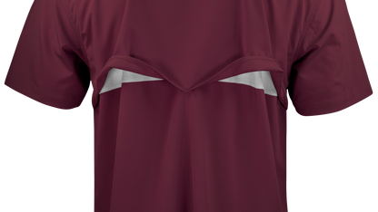Short Sleeve Western Pearl Snap Flex Shirt - Sangria Maroon
