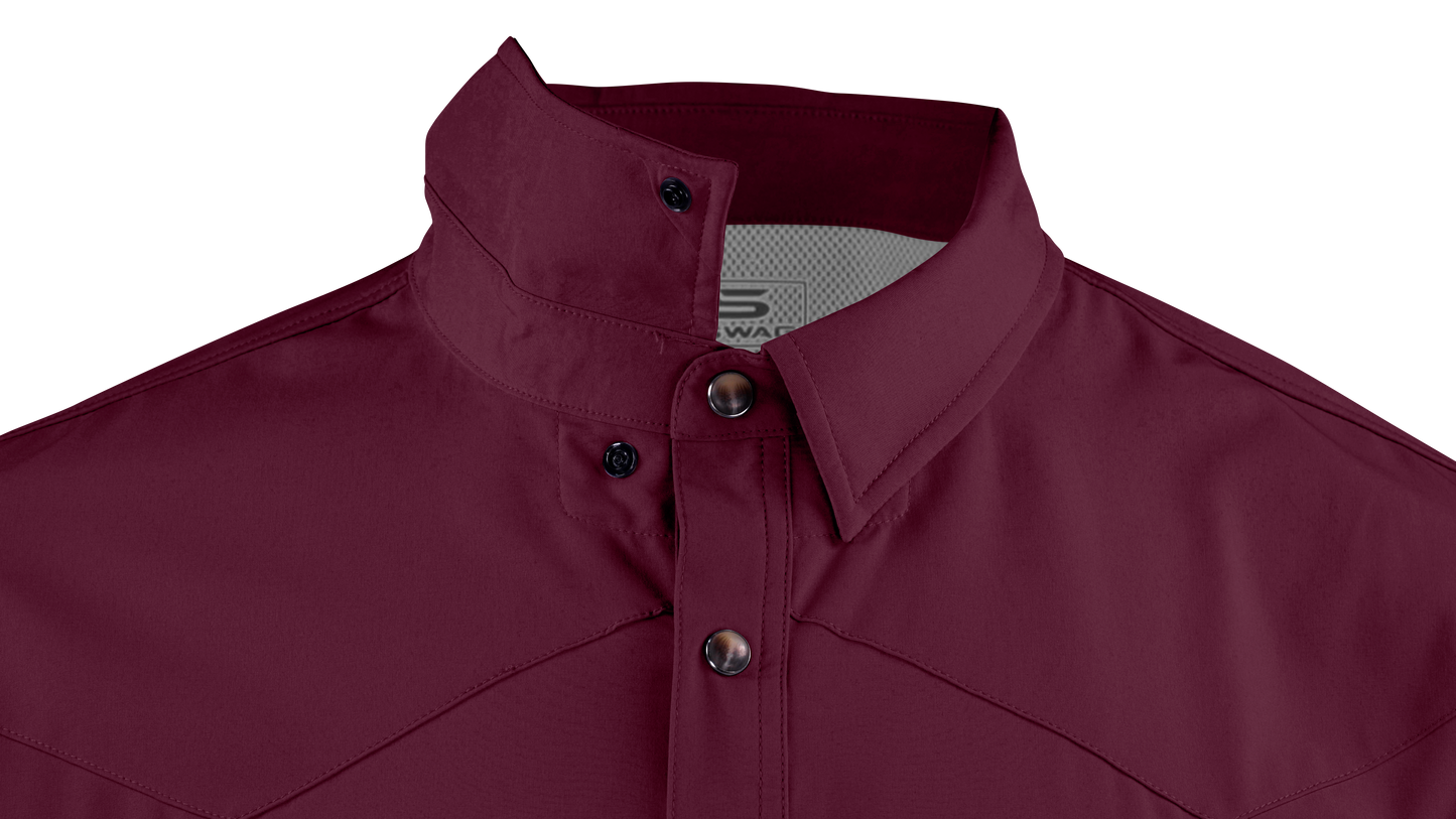 PS220SS Short Sleeve Premium Western Pearl Snap Flex Shirt-Sangria