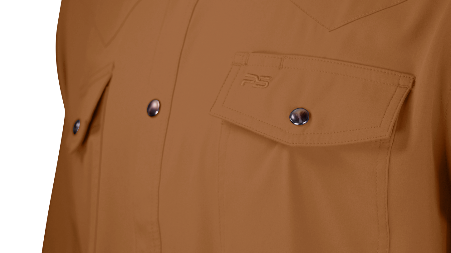 PS220LS Long Sleeve Premium Western Pearl Snap Flex Shirt-Sienna