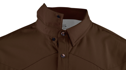 Short Sleeve Western Pearl Snap Flex Shirt - Umber