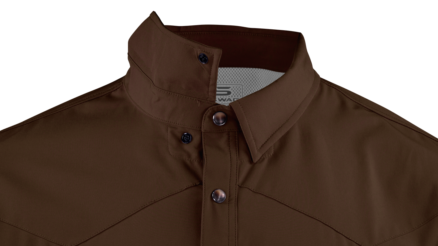 PS220LS Long Sleeve Premium Western Pearl Snap Flex Shirt-Umber