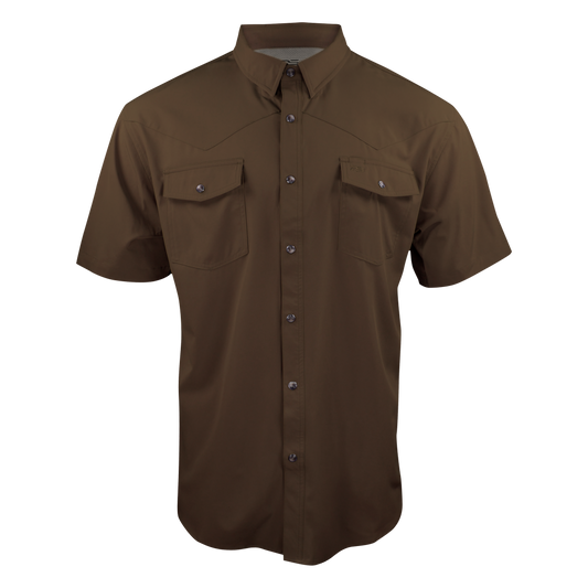 PS220SS Short Sleeve Premium Western Pearl Snap Flex Shirt-Umber