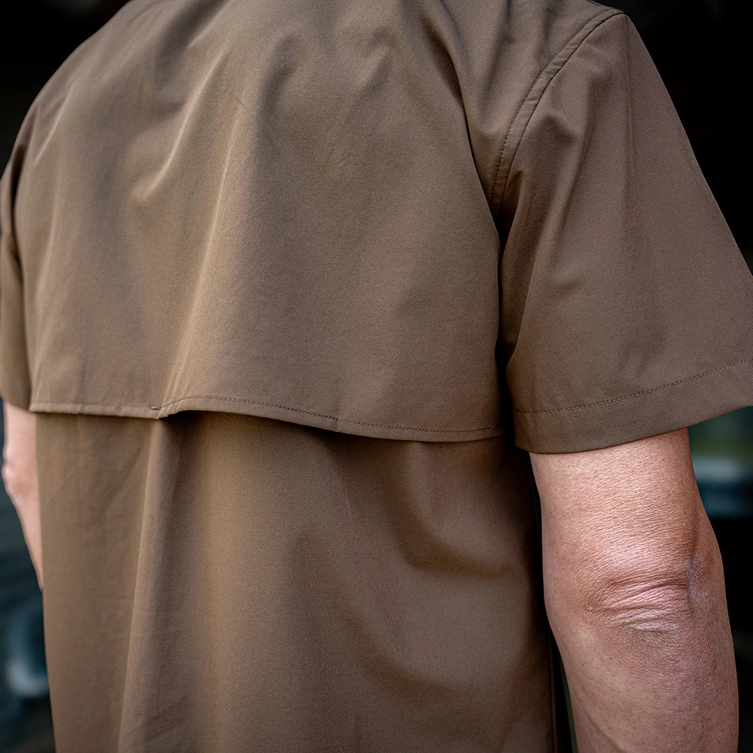 Short Sleeve Western Pearl Snap Flex Shirt - Umber