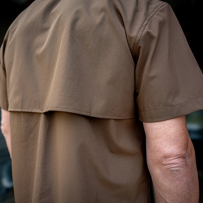 Short Sleeve Western Pearl Snap Flex Shirt - Umber