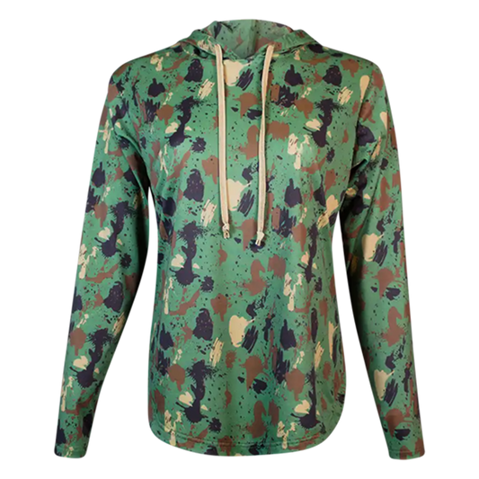 Women's Camo Long Sleeve Performance Fishing Hoodie