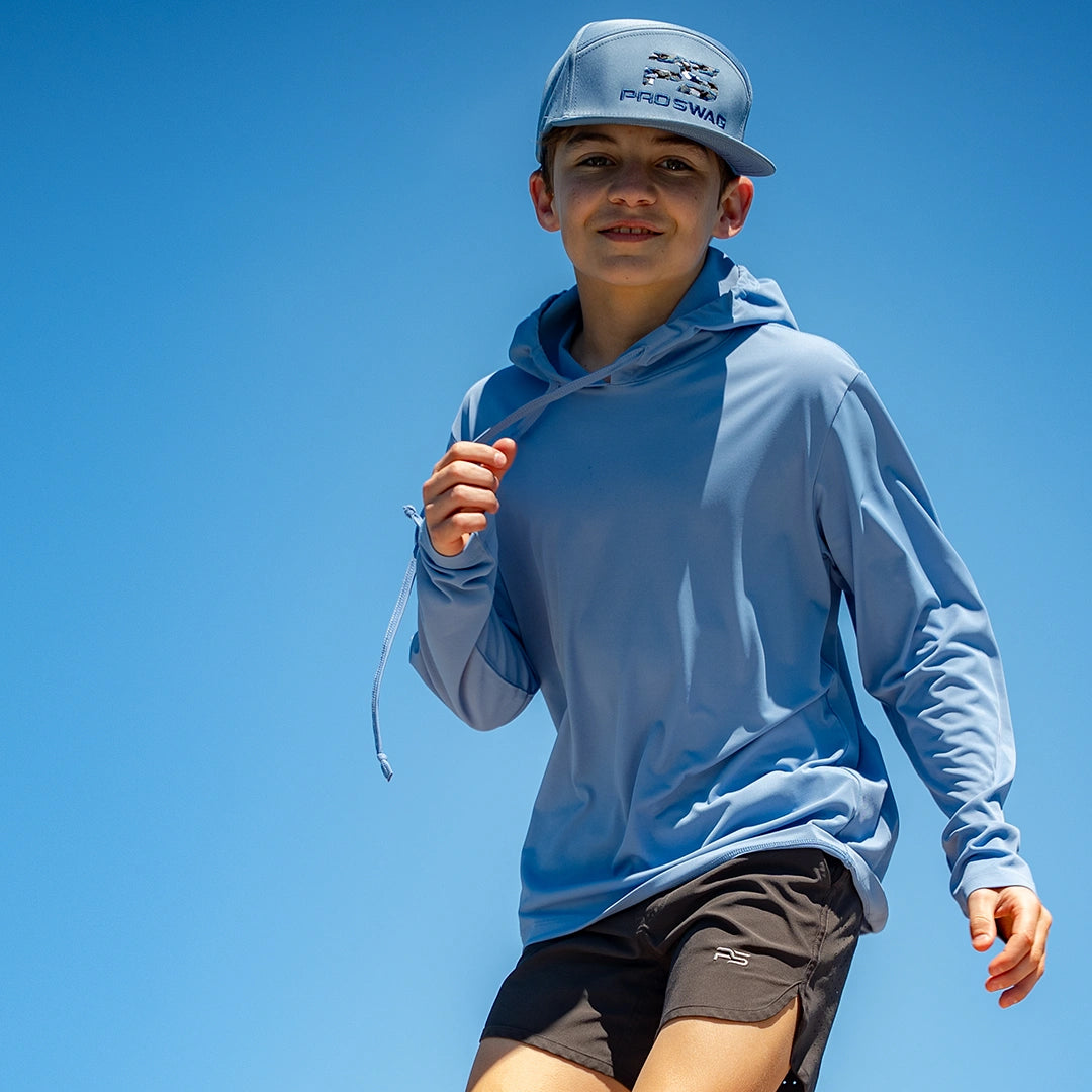 ProTek™ Youth Long Sleeve Hoodie - Coastal Blue
