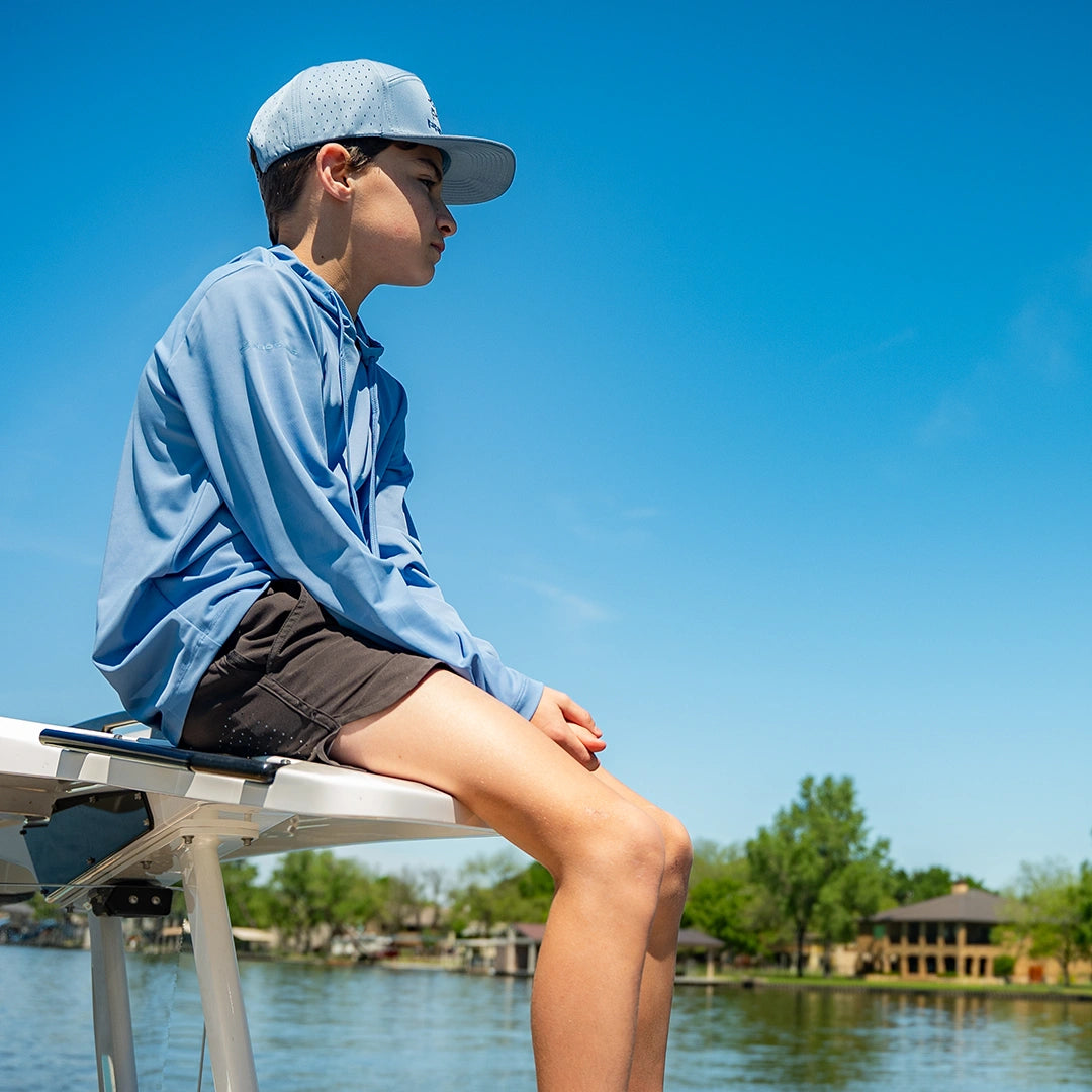 ProTek™ Youth Long Sleeve Hoodie - Coastal Blue