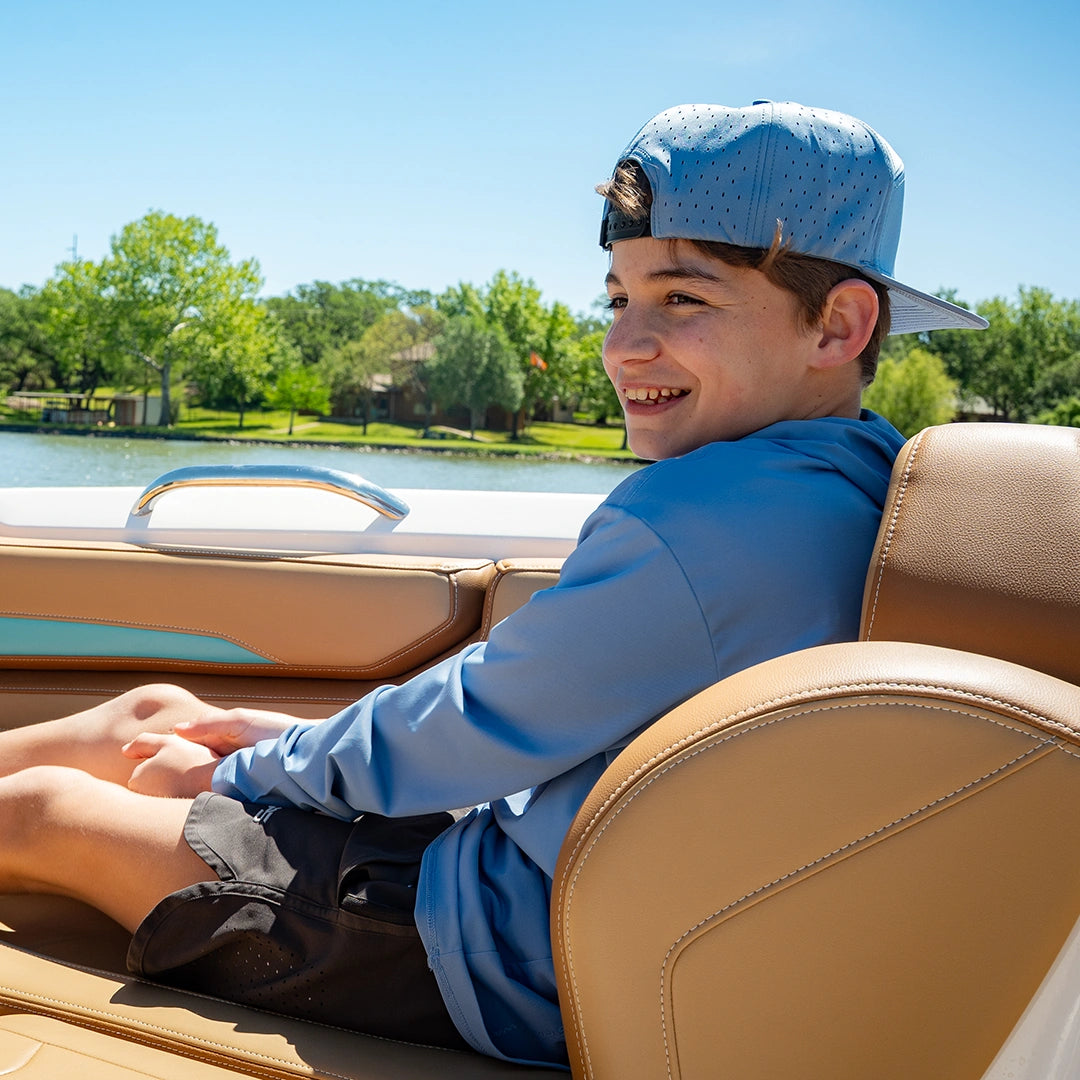 ProTek™ Youth Long Sleeve Hoodie - Coastal Blue