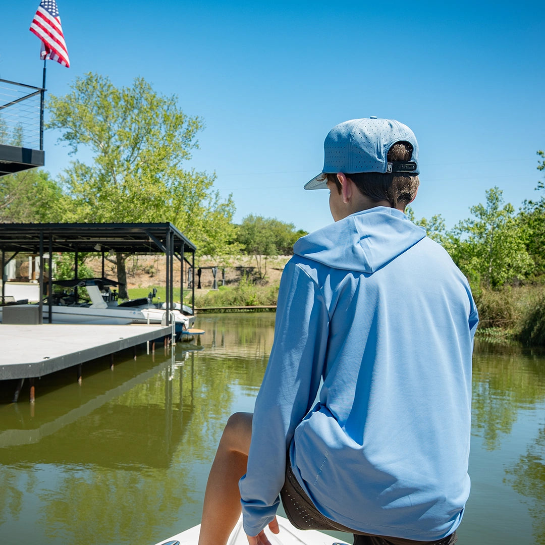 ProTek™ Youth Long Sleeve Hoodie - Coastal Blue