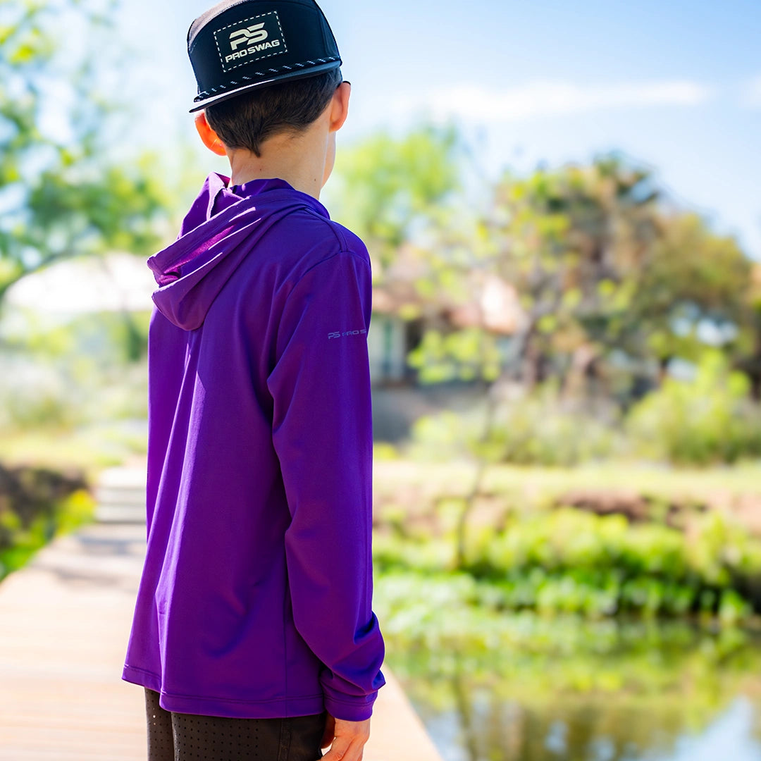ProTek™ Youth Long Sleeve Hoodie - Indigo Purple