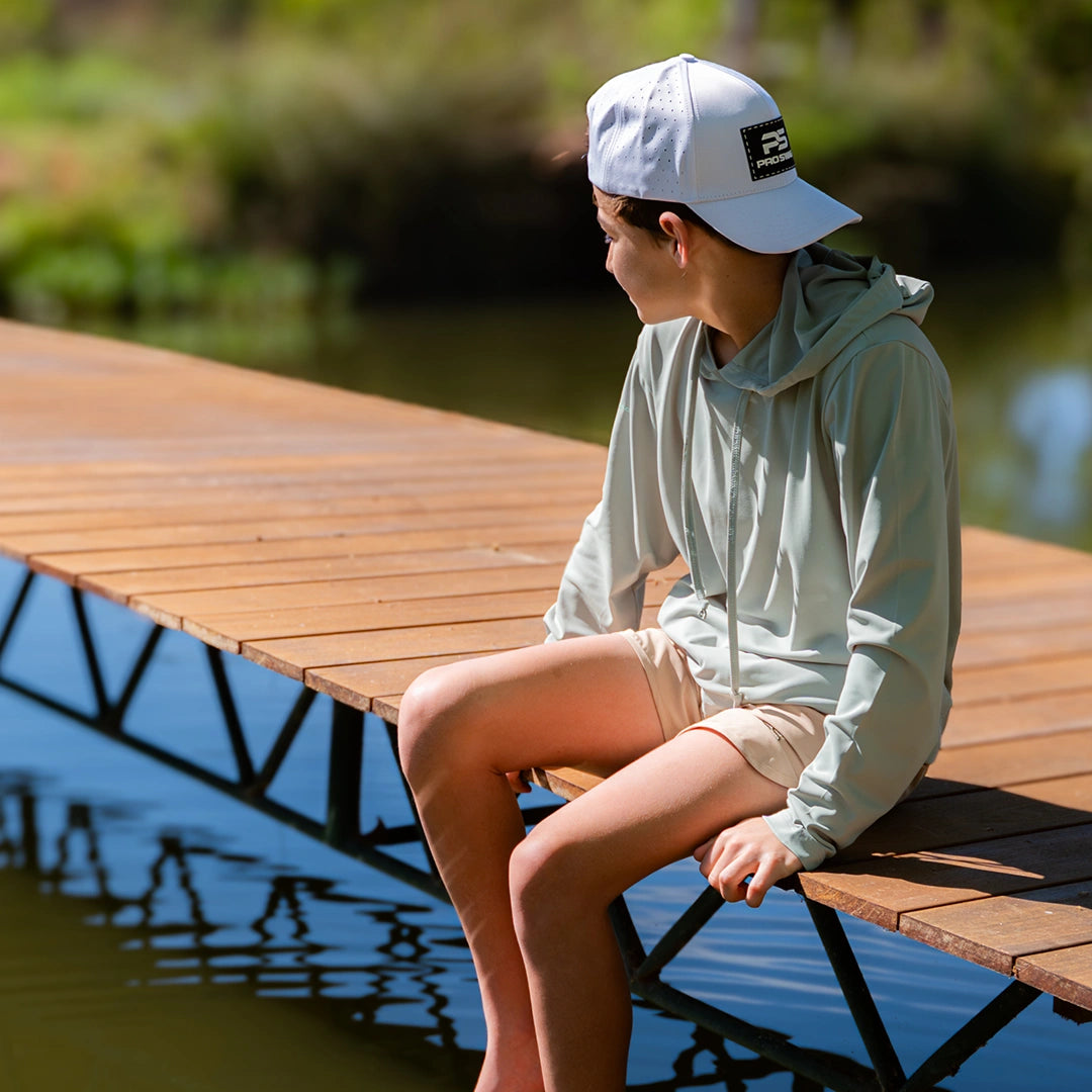 ProTek™ Youth Long Sleeve Hoodie - Seafoam Green