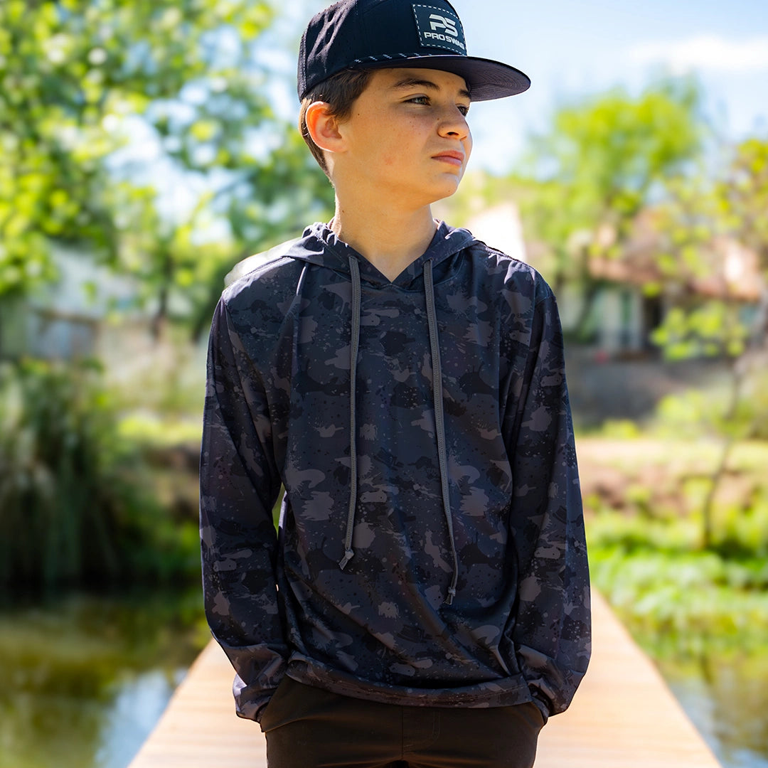 ProTek™ Youth Camo Long Sleeve Hoodie - Volcanic