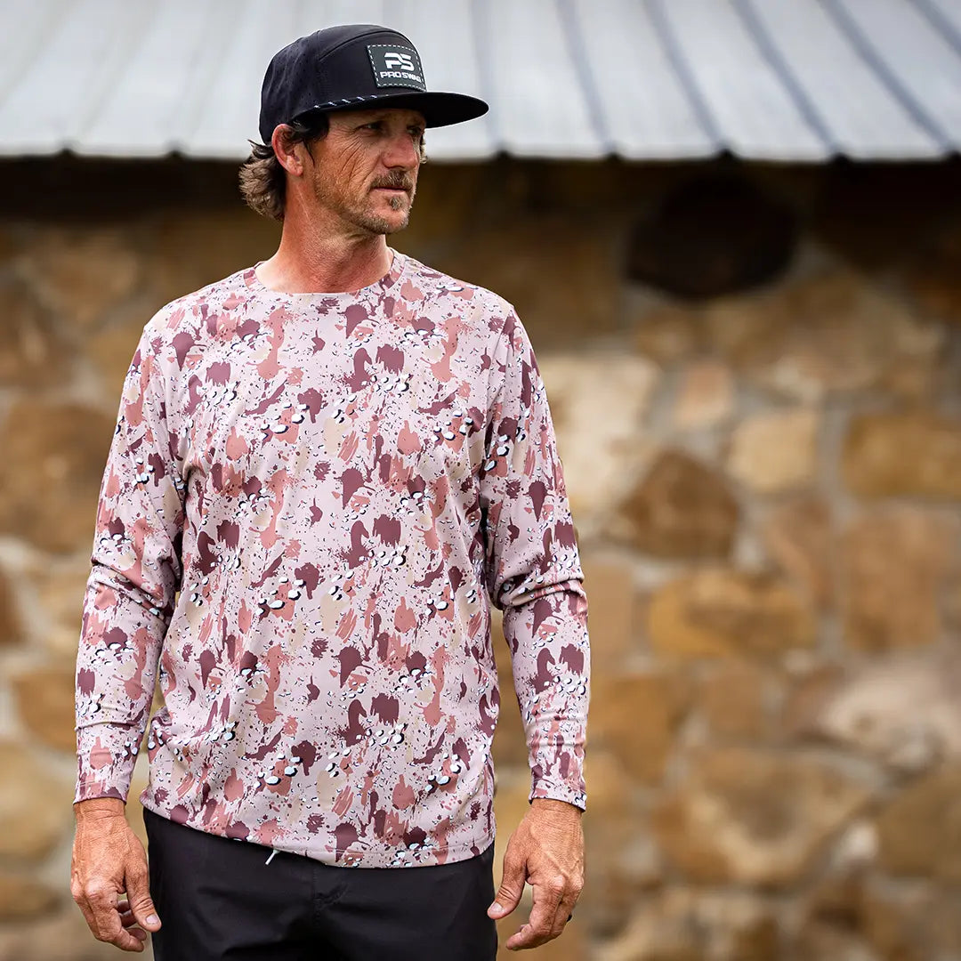 ProTek™ Camo Long Sleeve Crew Neck - Chocolate Chip